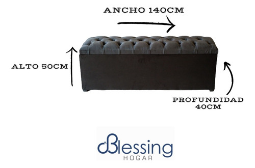 Baulera Capitone Chenille 140cm Calidad Premium Envio Gratis