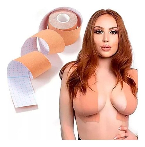 Combo Corpiño Adhesivo Cinta Boob Tape + Pezoneras Silicona