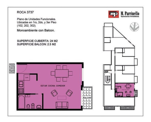 Imagen 10 de 15 de Departamento 2 Ambientes Con Balcon Y Cochera Proximo A Estacion Y Avenidas-en Venta