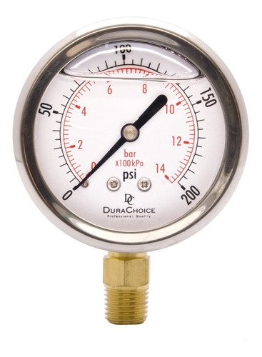 Manometro De 0 A 300 Psi ,dial 2,1/2 , Rosca 1/4, Baumer