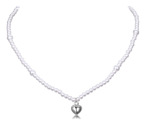 Qwalit Collar De Perlas Collar De Corazón  B0cn6nzdh2_150324