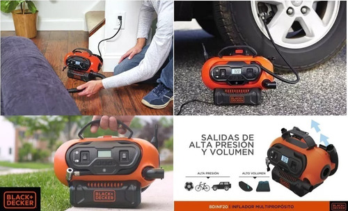 Inflador Multiuso Black+decker Bdinf20qp 12/220v Inalambrico
