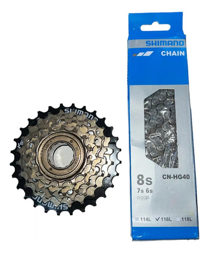 Kit Transmision Shimano Cadena Y Piñon 6 V