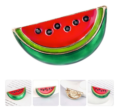 4 Uds. Pin Esmaltado De Sandía Broche Rojo Con Forma