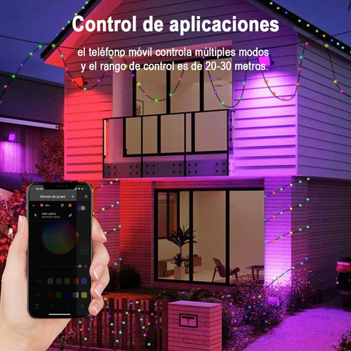 Luces Led De Hadas Bluetooth Luz De Guirnalda Fiestas 5m