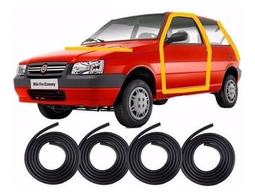 Kit Borrachas 2 Portas Capo Porta Malas Fiat Uno Premio Elba