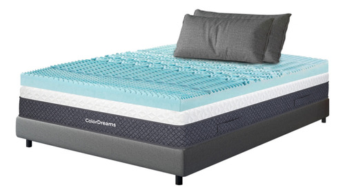 Colchoneta Topper Cubrecolchon Individual Memory Foam 5cm Color Azul