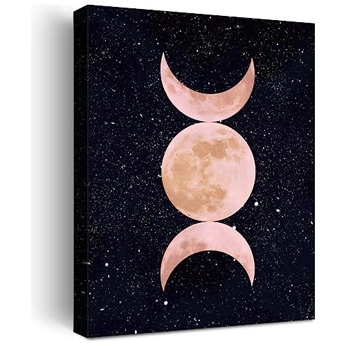 Arte De Pared De Luna Rosa, Póster De Lona De Fases Lu...