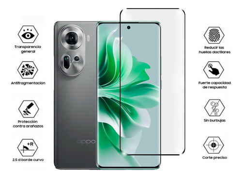 Mica Para Oppo Reno 11 5g Cristal Templado Curvo Full Glue
