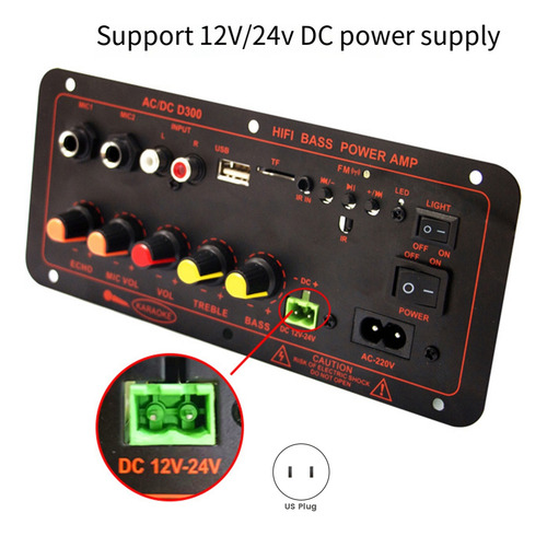 Placa Amplificadora De Audio P3bluetooth5.0 De 300 W, Subwoo