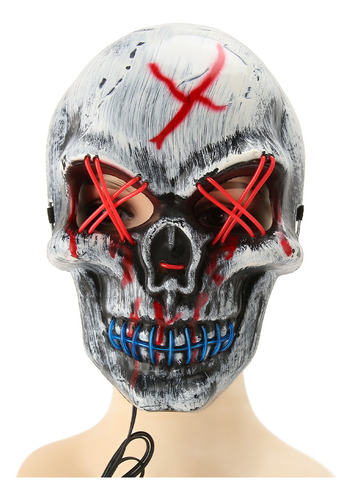 Capa Facial Up Halloween, 2 Peças De Led, 3 Modos Intermiten