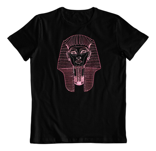 Polera Negra Dtf Algodon Faraon Antiguo Egipto Ilustracion