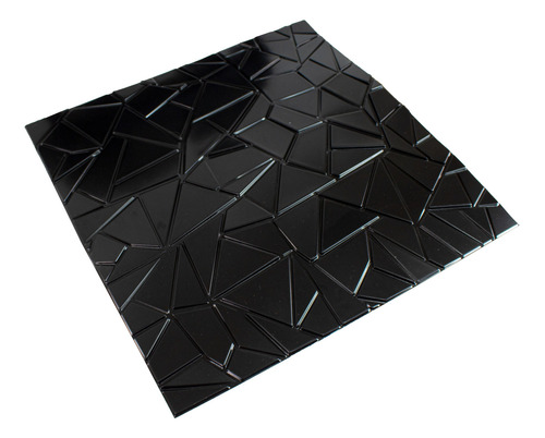 Panel Decorativo 3d Pvc Pared Black Cristal Decoform 1 Pz Color Negro