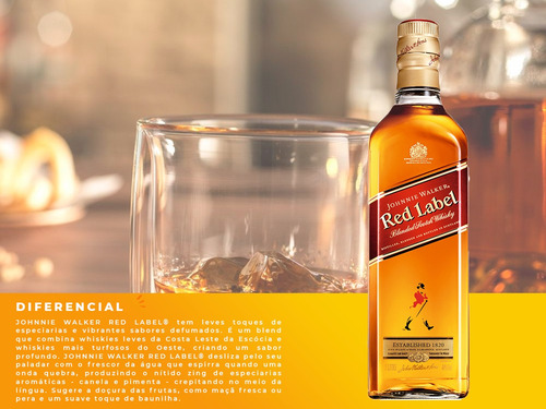Kit 3 Whisky Johnnie Walker Red Label 1 Litro