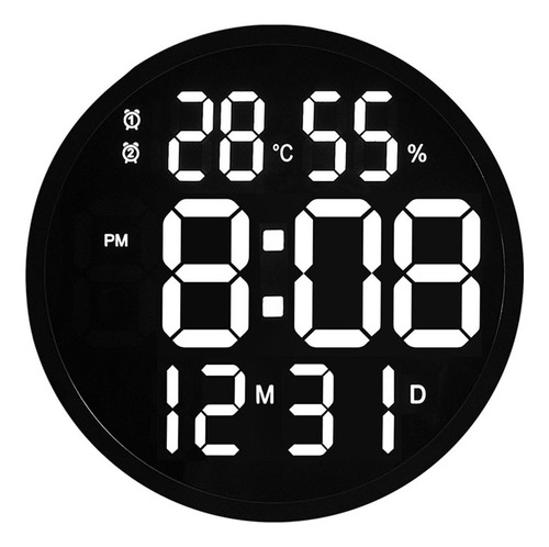/ Reloj Electrónico Silencioso Redondo De 12 Pulgadas.