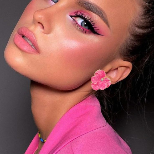 Aprilery Pendientes De Tuerca De Color Rosa Para Mujer, Dise