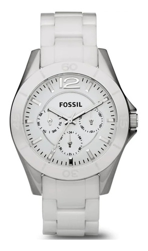 Reloj Fossil Ce1002 Dama Blanco Pulsera Cerámica Original