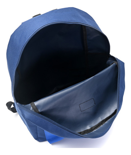 Mochila Espalda Escolar Colores Lisa Primaria Practica Comod Color Azul