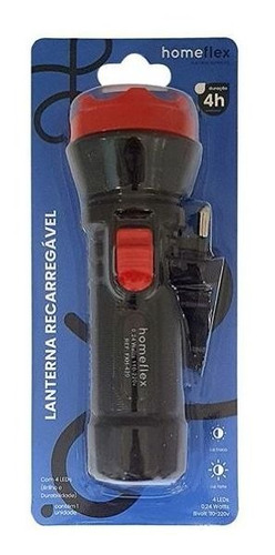 Imagem 2 de 2 de Lanterna Recarregael 4 Leds Bivolt Homeflex Fxh-420