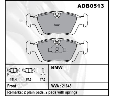 Juego Pastillas Freno Bmw 316 318 320 325 Año 1975 Comline