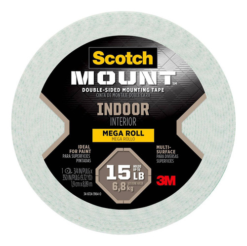 Cinta Doble Faz Scotch-mount Extre 25,4 Mm X 10 Metr