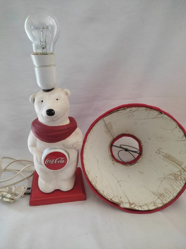 Imagen 5 de 8 de Lampara Oso Coca Cola Yeso Y Madera Vintage 01
