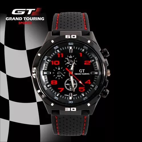 Reloj hombre GT50-3 rojo con caja pavonada, tablero negro - Relojes Loix