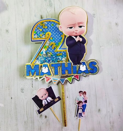 Topper Para Tortas Minitoppers Bebe Jefe Pañales Baby Boss