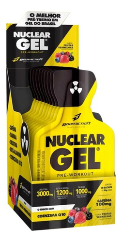 Nuclear Rush Gel Display (10 Sachês De 25g) Sabor Guaraná Guaraná