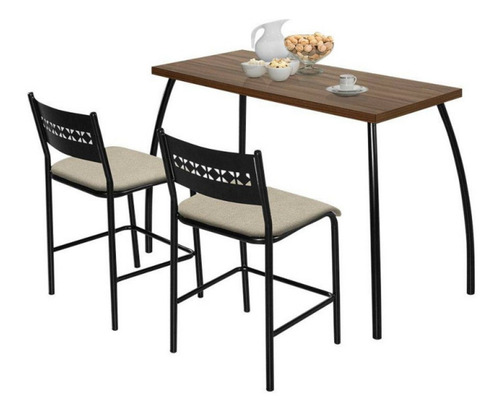 Mesa De Parede 100x50 Apartamento Pratica 2 Banquetas Fit