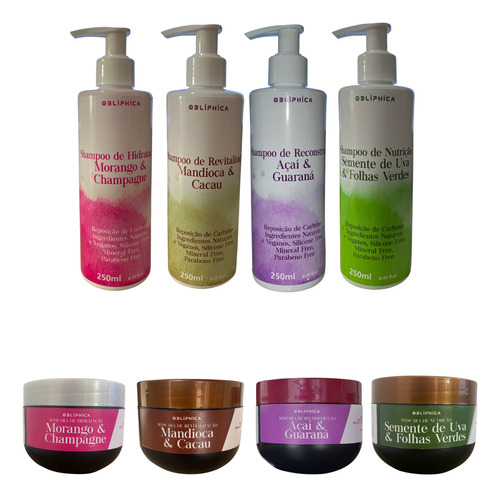Shampoo De Reconstrução Açaí E Guaraná Kaedo Obliphica 250ml