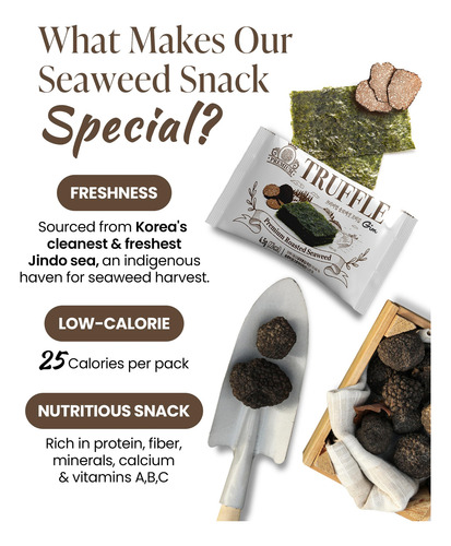 Snacks Coreanos De Trufa Negra Algas Tostadas Nori 100g