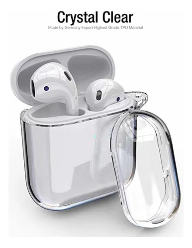 Ustiya funda para AirPods 2 y 1 carcasa protectora color transparente