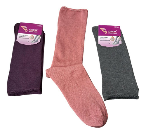 6 Calcetas Algodón Diabético Circulacion Mujer Invierno