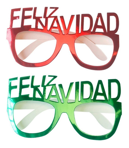 Lentes Feliz Navidad Anteojos Navideños Surtidos X 4 Unidad