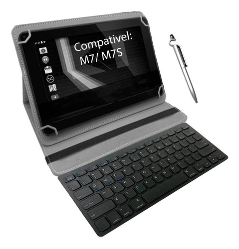Capa Mini Teclado Para Tablet Multilaser M7s +  Caneta