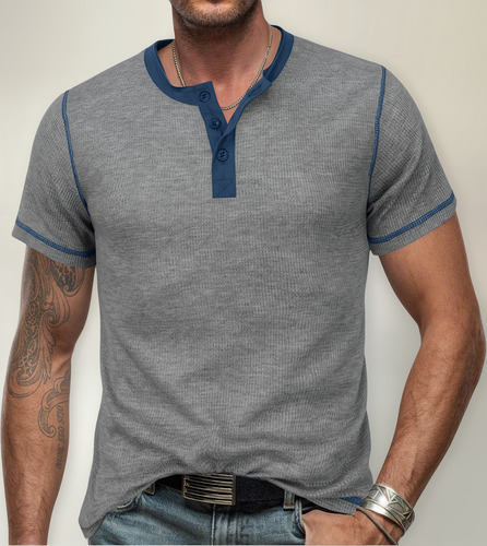 Playera Hombre Cuello Redondo Manga Corta Moda Casual