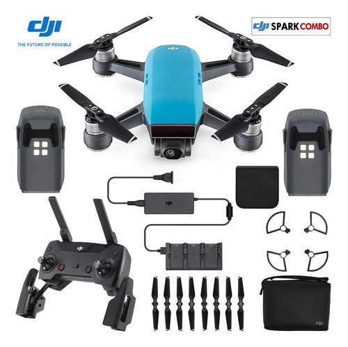 Mini drone DJI Spark Fly More Combo con cámara FullHD blue 2 baterías