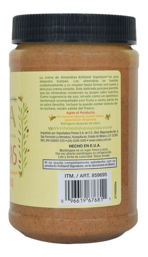 Crema De Almendras Kirkland 765 G 2 Pack