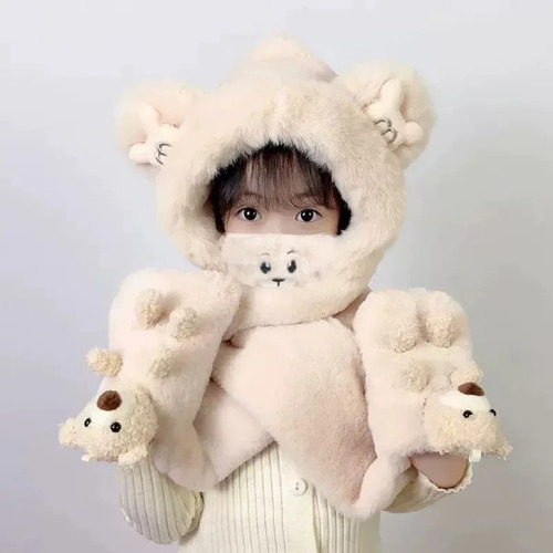 Conjunto De Gorro De Invierno, Bufanda Y Guantes Con Forro P