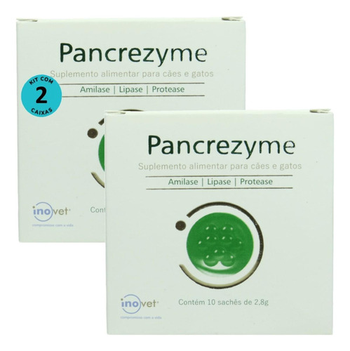 Pancrezyme Suplemento Cães E Gatos 2,8g Com 10 Sachê Kit 2