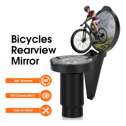 Espejo Retrovisor Para Bicicleta Con Rotación De 360°, 1 Uni