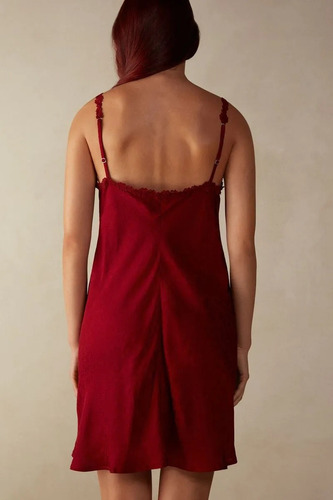 Camisola Intimissimi Em Cetim De Viscose In Full Bloom Renda