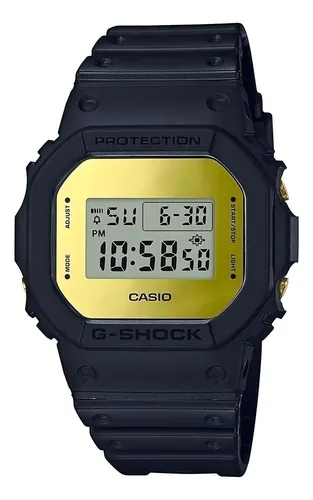 Reloj pulsera Casio DW-5600E-1VDF con correa de resina color negro - fondo gris