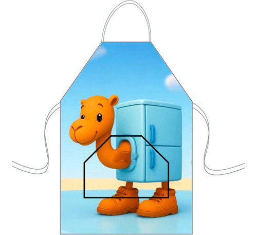 Delantal Cocina Mediano Para Niños Mini Chef Personalizado Frigo Camelo Personalizado