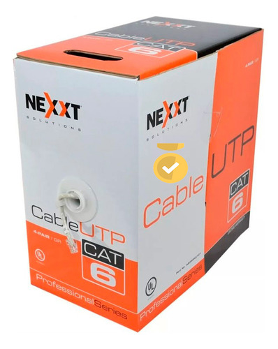 Rollo De Cable Utp Nexxt Cat6 305mts 100% Cobre Gris Tipo Cm
