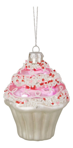 Northlight Cupcake Con Adornos Navideños De Vidrio De Chispa