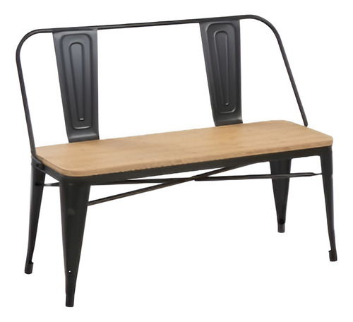Banco Tolix Banco Plaza Tolix Asiento Madera Negro Mate