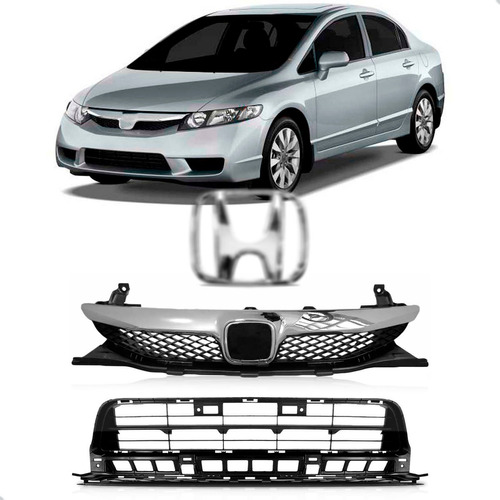 Kit Grade Com Grade Inferior New Civic 2009 A 2011 Cromada