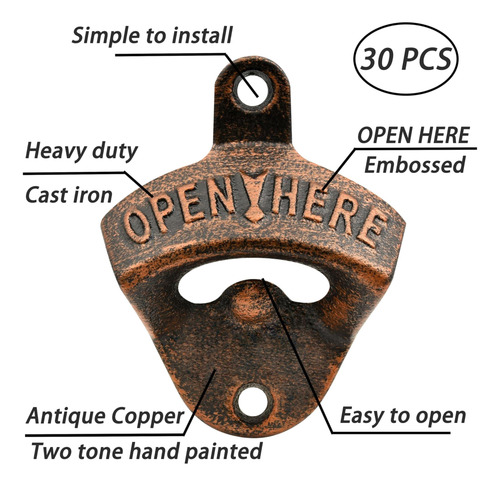 Luwanburg 30 Pcs Opener De Botella De Pared Antigua Cerveza